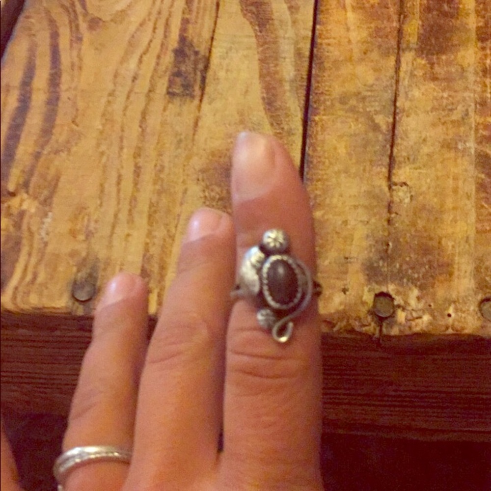 Black stone ring